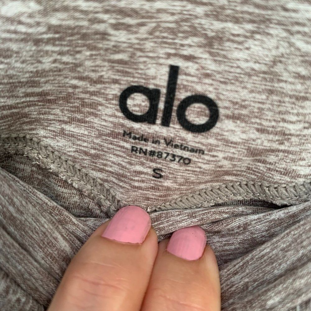 Alo Yoga Size S Alosoft Sheila High Rise Leggings Gray Color Block Workout Yoga - Picture 4 of 4